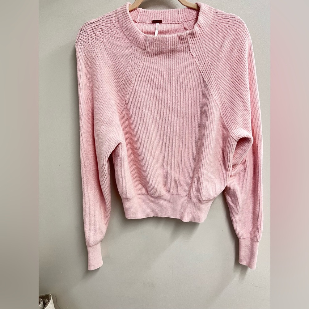 Pink free people sweater